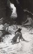 Aby Altson Nymphs in grotto oil painting reproduction